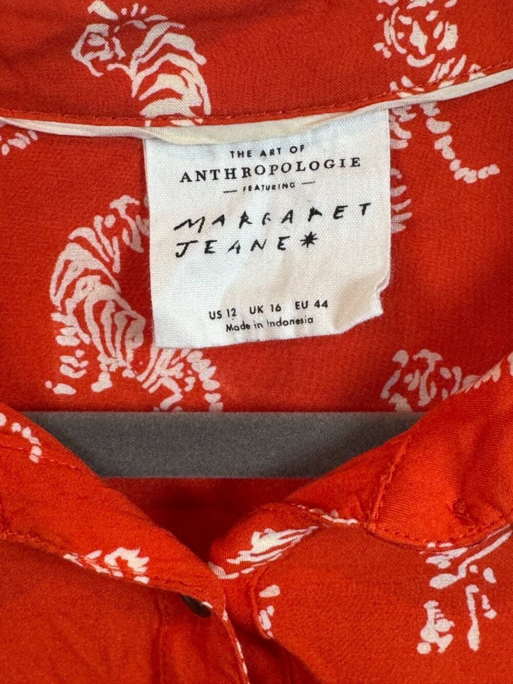 Vibrant Anthropologie Margaret Jeane Tiger Print Tie Cuff Blouse Top Size 12 - Picture 2 of 9